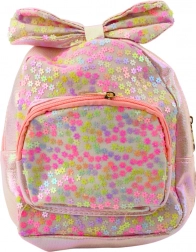 Dziecięcy plecak różowy z kokardką i cekinami