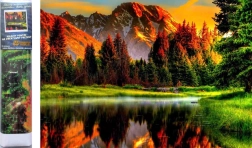 Diamentowe malowanie Zachód słońca nad jeziorem 30x40 cm