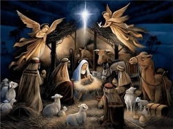 Diamentowe malowanie Święta noc w Betlejem 30 × 40 cm