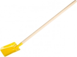 Dziecięca łopatka z drewnianym trzonkiem 80 cm – żółta