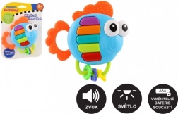 Muzyczna grzechotka i gryzak rybka ze światłem i dźwiękiem, 14 × 14 cm, od 3 miesięcy