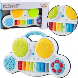 Interaktywne pianinko dla dzieci z bębenkami i dźwiękami zwierzątek