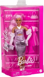 Barbie Deluxe Style lalka w metalicznej różowej sukience