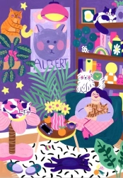 Puzzle Miłośniczka kotów 1000 elementów