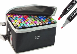 Zestaw dwustronnych markerów alkoholowych w torbie, 168 szt.