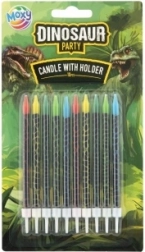 Świeczki urodzinowe z dinozaurami, 10 szt.
