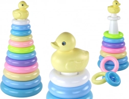 Piramidka do układania z kaczuszką, 12 krążków (39 × 17,5 × 17,5 cm)