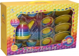 Metalowy zestaw naczyń żółty 15 szt.