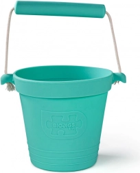 Silikonowe wiaderko plażowe BIGJIGS TOYS – turkusowe