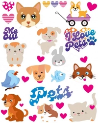 naprasowywane naszywki ze zwierzątkami – duży arkusz 20 × 30 cm