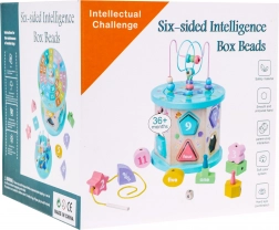 Drewniana multikostka edukacyjna zabawka 4w1 dla dzieci