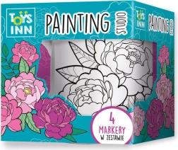 Ceramiczny kubek do kolorowania z motywem piwonii