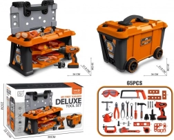 Zestaw warsztatowy dla małych majsterkowiczów w walizce na kółkach