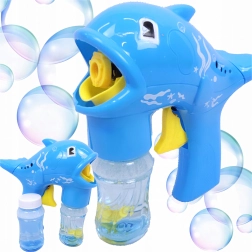 Pistolet do baniek mydlanych delfin z zbiorniczkiem i 2 wkładami