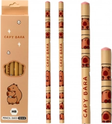 Zestaw ołówków szkicowych z kapibarą 12 sztuk