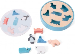 Drewniane puzzle konturowe ze zwierzętami oceanu