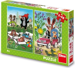 Dino puzzle Krecik – radosne przygody 2×48 elementów