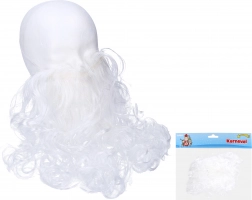 Białe sztuczne wąsy do kostiumu Mikołaja, czarodzieja lub dziadka