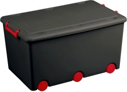 Wielofunkcyjne pudełko na zabawki na kółkach Tega szare