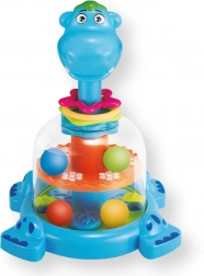 Dinozaur z kuleczkami – kolorowa mechaniczna karuzelka dla dzieci
