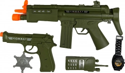 Wojskowy zestaw z karabinem maszynowym ze świetlnymi i dźwiękowymi efektami