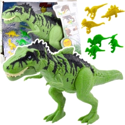 Zestaw zabawek dinozaurów z dźwiękiem i mini figurkami