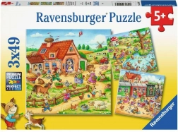 Ravensburger puzzle wakacje na wsi 3×49 elementów