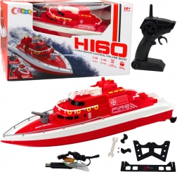 Czerwona zdalnie sterowana łódź ratunkowa 1:28