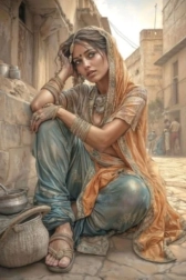 Diamentowe malowanie arabska kobieta 30 × 40 cm