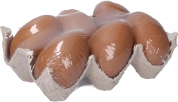 Dekoracyjne plastikowe jajka brązowe 6 cm, 6 szt.