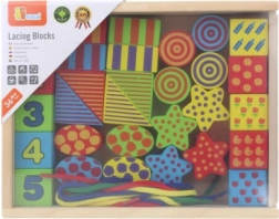 VIGA drewniany zestaw do nawlekania dla dzieci