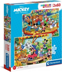 Puzzle 2x60 elementów - Miki i przyjaciele