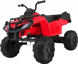 Dziecięcy elektryczny quad XL 4x4 z kufrem, soft start, koła EVA, LED i audio – czerwony