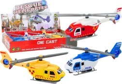 Metalowy śmigłowiec ratunkowy z napędem frykcyjnym i otwieranymi drzwiami