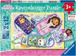 Puzzle 2x12 Koci Domek Gabi