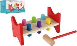 Drewniany przebijak z młotkiem do rozwoju motoryki