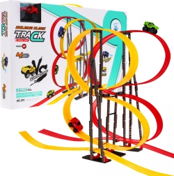 Dziecięcy tor wyścigowy z autkami i pętlami, 198 elementów
