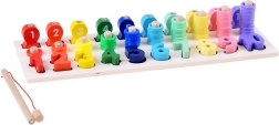 Drewniana edukacyjna zabawka do nauki liczb z wędką na rybki