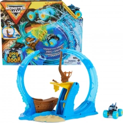 Monster Jam Megalodon Loop of Doom tor kaskaderski z wyrzutnią i autem 1:64