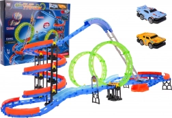 Tor wyścigowy z fluorescencyjnymi pętlami 116 elementów + 2 auta