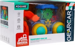 Interaktywna przezroczysta koparka ze światłami, dźwiękami i kołami zębatymi 3+