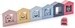 Cubika Pastel kolorowe domki – drewniana układanka 30 elementów