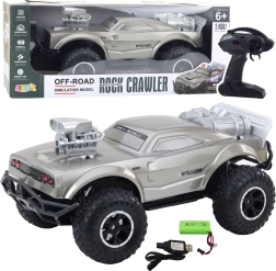 Duży samochód terenowy RC 1:8, srebrny