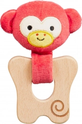 Petit Collage gryzak małpka z organicznej bawełny i drewna
