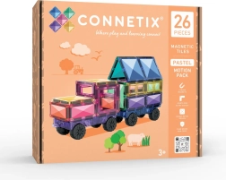Pastelowy zestaw Connetix z ruchomymi elementami, 26 elementów
