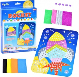 Kreatywna piankowa mozaika rakieta – naklejane wykrawanki dla dzieci