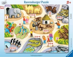 Ravensburger puzzle Pierwsze liczenie do pięciu w zoo, 17 elementów