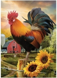 Mozaika diamentowa - Kogut na farmie