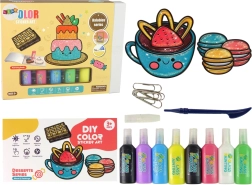 Zestaw do malowania na szkle Słodkości DIY 8 kolorów brokat