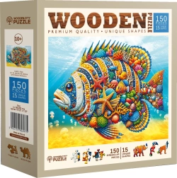 Drewniane puzzle Modna ryba 150 elementów